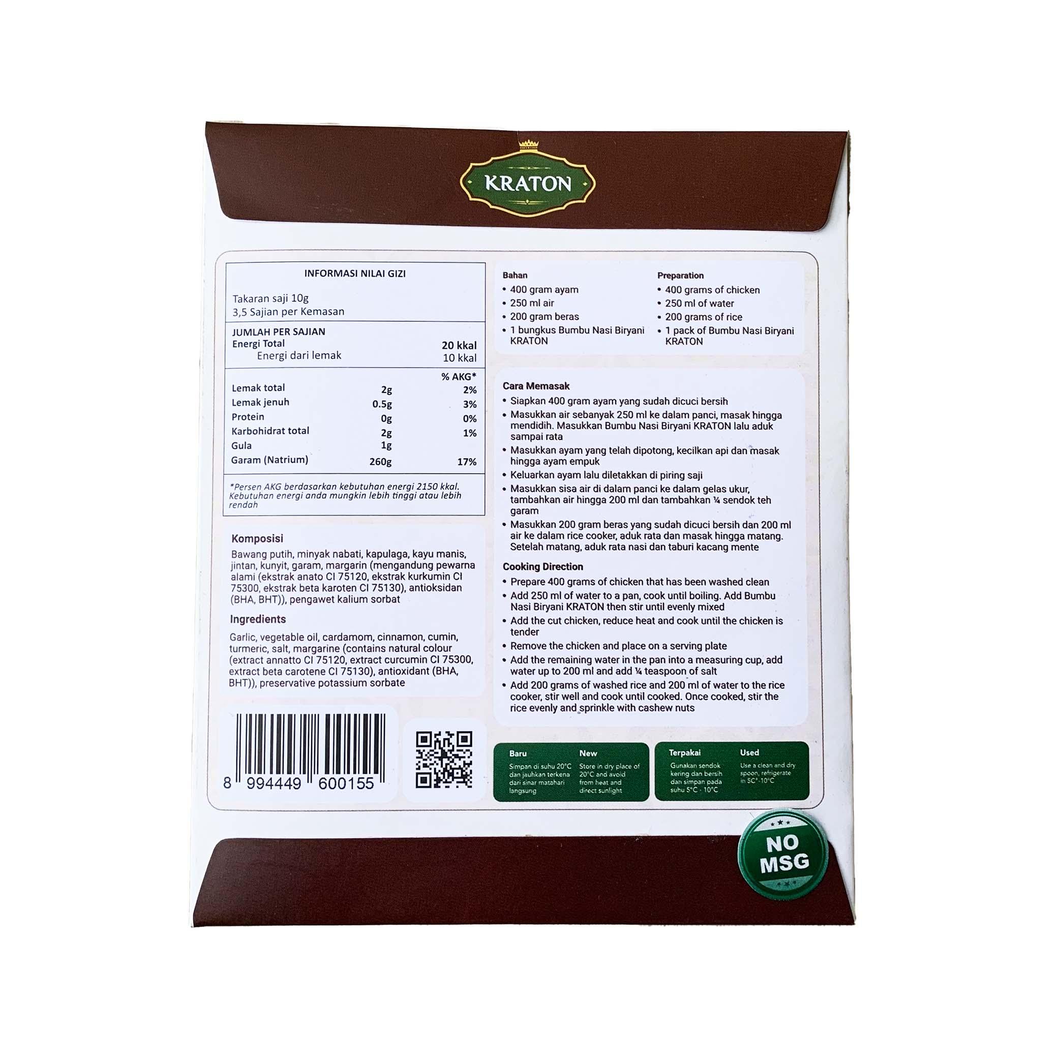 Kraton Nasi Briyani 42 gram Inter Buana Mandiri